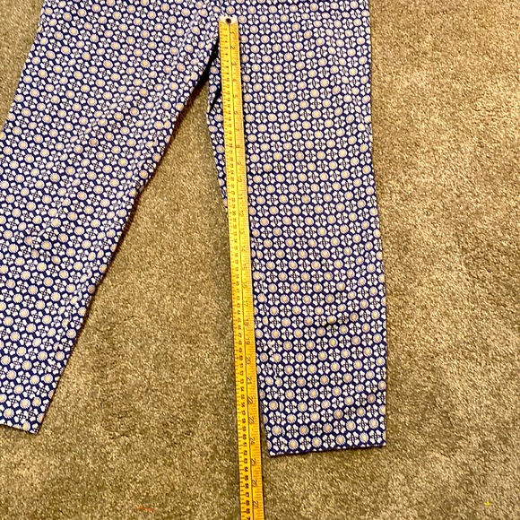 Zac&Rachel|| Navy/grey/white/nude print ankle length slacks with faux pockets - Picture 9 of 12